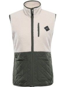 Alpine Pro Kamizelka polarowa "Ofesa" w kolorze oliwkowo-kremowym rozmiar: M
