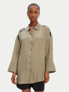 ACCESS FASHION Koszula 53-7027-437 Zielony Loose Fit