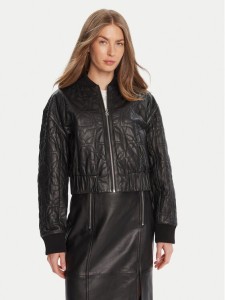 HUGO Kurtka skórzana Lesana 50542331 Czarny Relaxed Fit