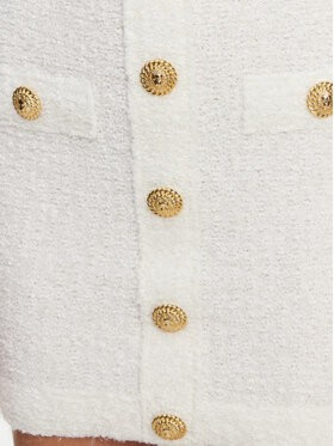 Balmain Spódnica mini DF1LB292KH10 Biały Slim Fit