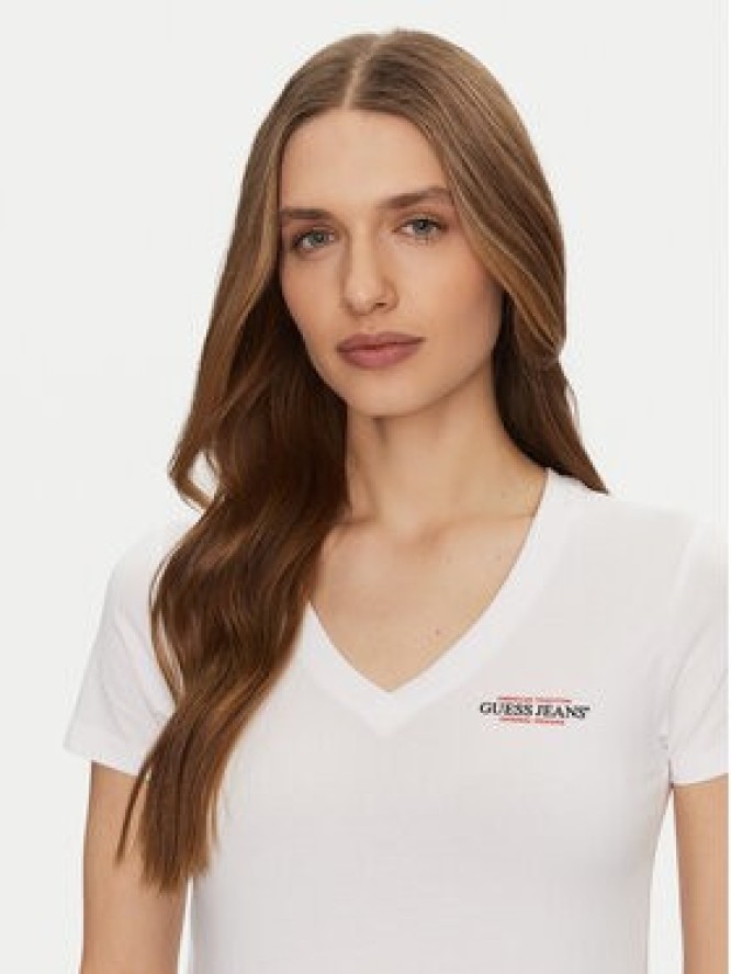 Guess Jeans T-Shirt W4YI23 J1314 Biały Slim Fit