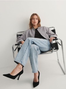 Czółenka z zapięciem wokół kostki - czarny