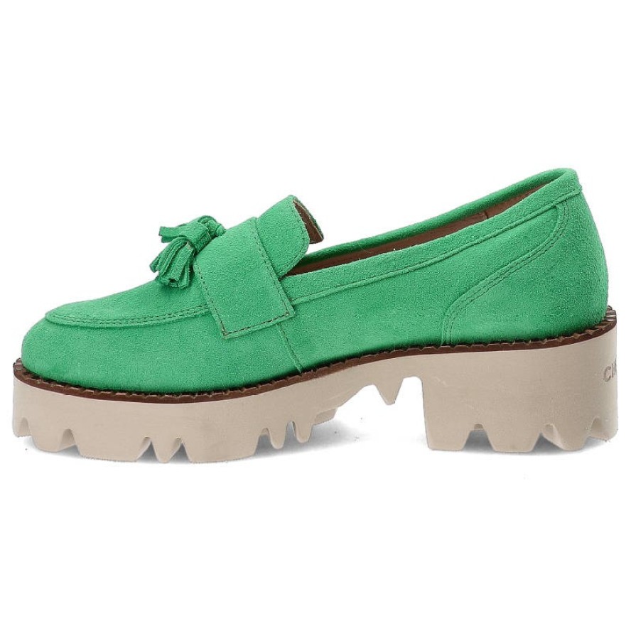 Zielone Półbuty Chebello Wygodne Skórzane Buty