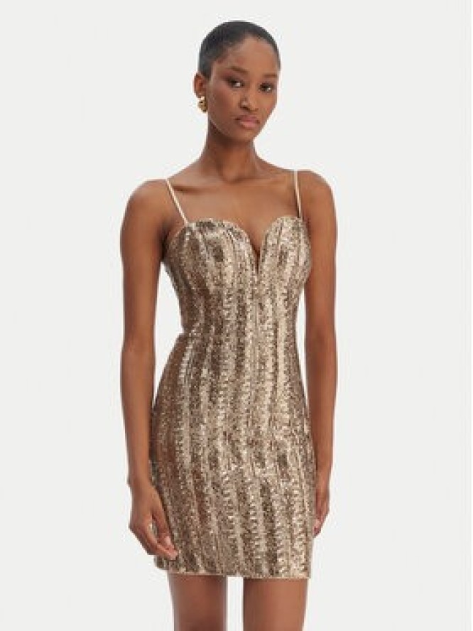 Marciano Guess Sukienka koktajlowa 6RGK00 6357A Złoty Slim Fit