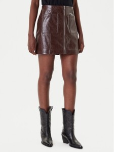 HUGO Spódnica z imitacji skóry Ralitte-1 50544832 Brązowy Slim Fit