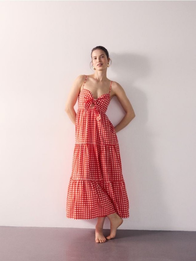 Sukienka midi - pomarańczowy