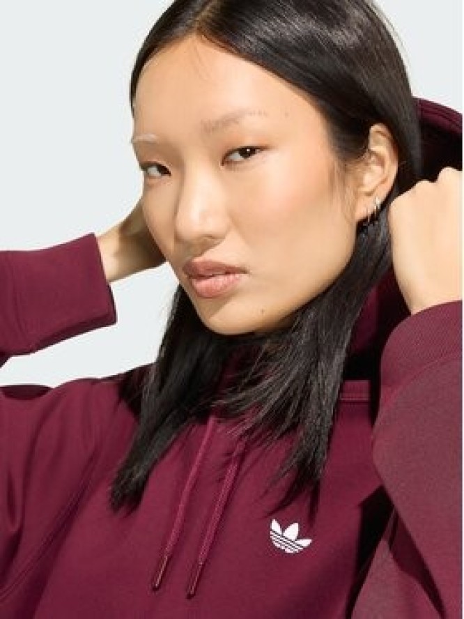 adidas Bluza Essentials Oversized Fleece Hoodie KT2274 Bordowy Regular Fit