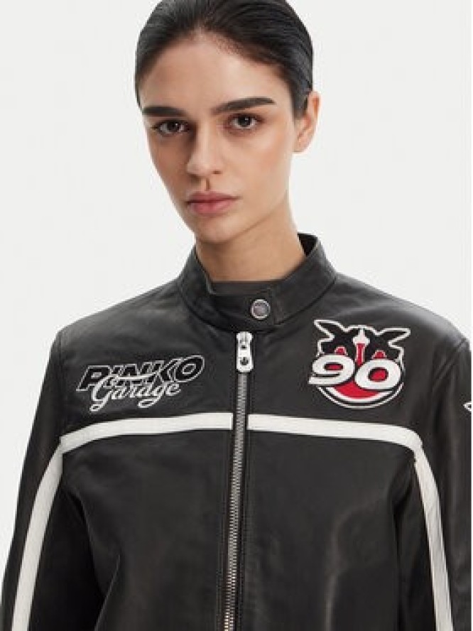 PINKO Kurtka skórzana 105296 A2N5 Czarny Regular Fit