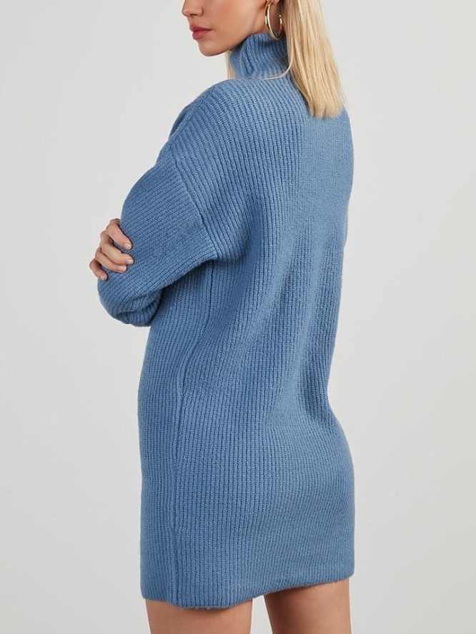 Milan Kiss Sukienka dzianinowa w kolorze błękitnym rozmiar: S