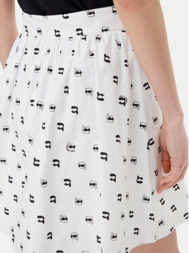 KARL LAGERFELD Spódnica trapezowa A2W12029 Biały Regular Fit