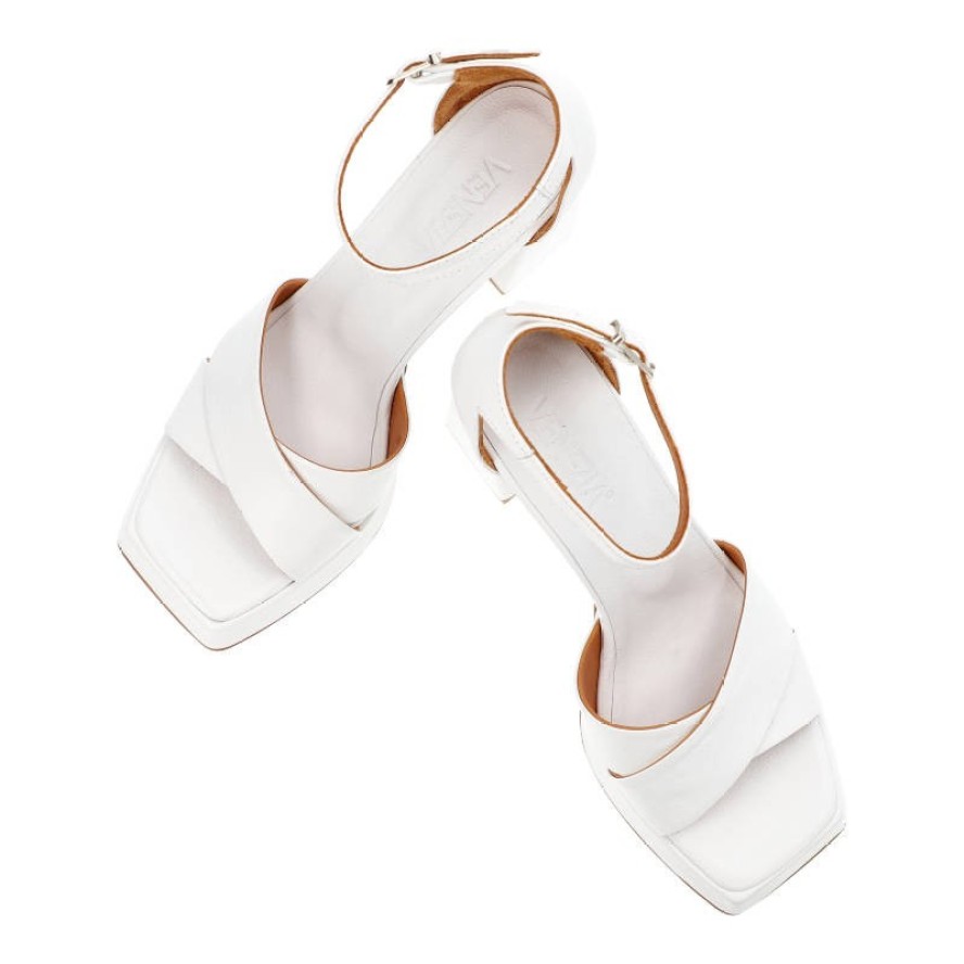 Białe Sandały Venezia Stylowe Skórzane Obuwie