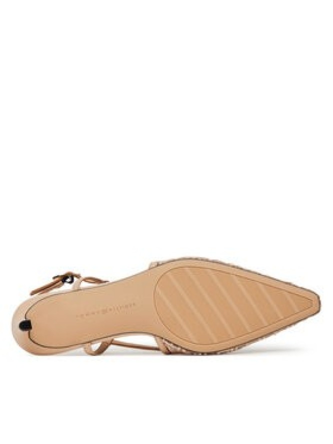 Tommy Hilfiger Czółenka Mono Squared Toe Kitten Slingb FW0FW08746 Beżowy