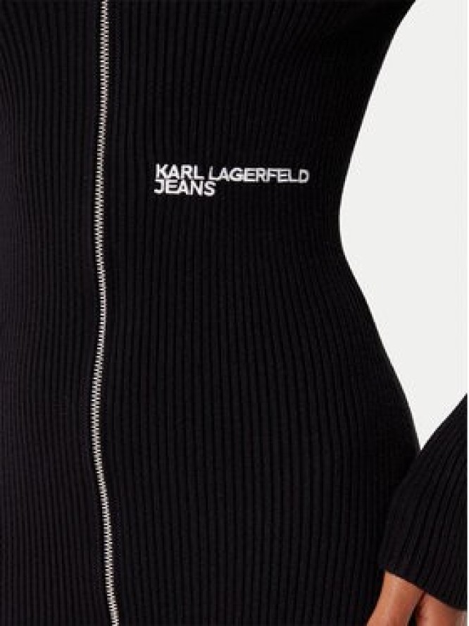 Karl Lagerfeld Jeans Sukienka dzianinowa A4W13011 Czarny Slim Fit