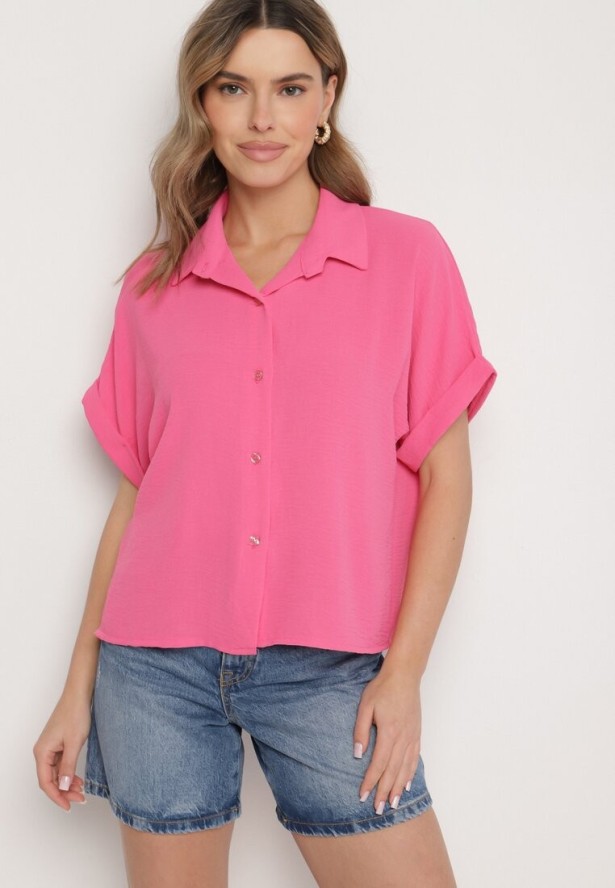 Fuksjowa Koszula z Krótkim Rękawem Natenna