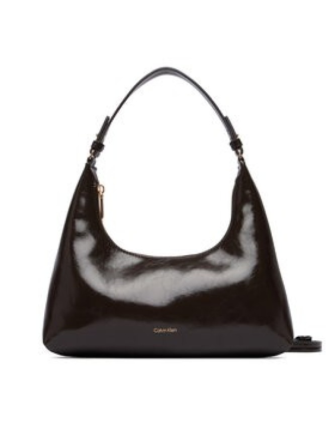 Calvin Klein Torebka Foil Logo Glossy Conv Shoulder B LV04F3737G Brązowy