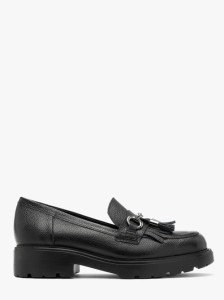Czarne mokasyny z frędzlami