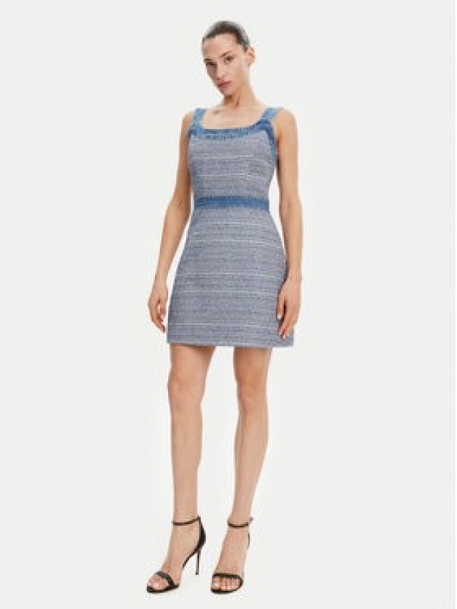 Guess Sukienka codzienna W5GK77 WH610 Niebieski Slim Fit