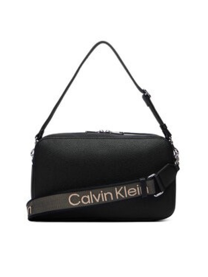 Calvin Klein Torebka Webbing 2X Strap Lg Camera Bag LV04F3642G Czarny