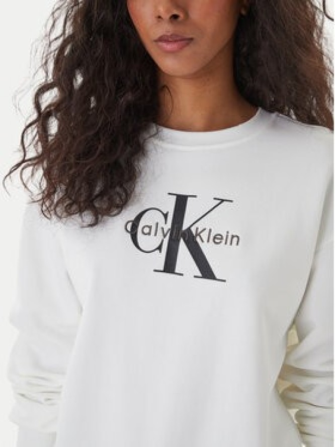 Calvin Klein Bluza Monologo LV047B234G Biały Relaxed Fit