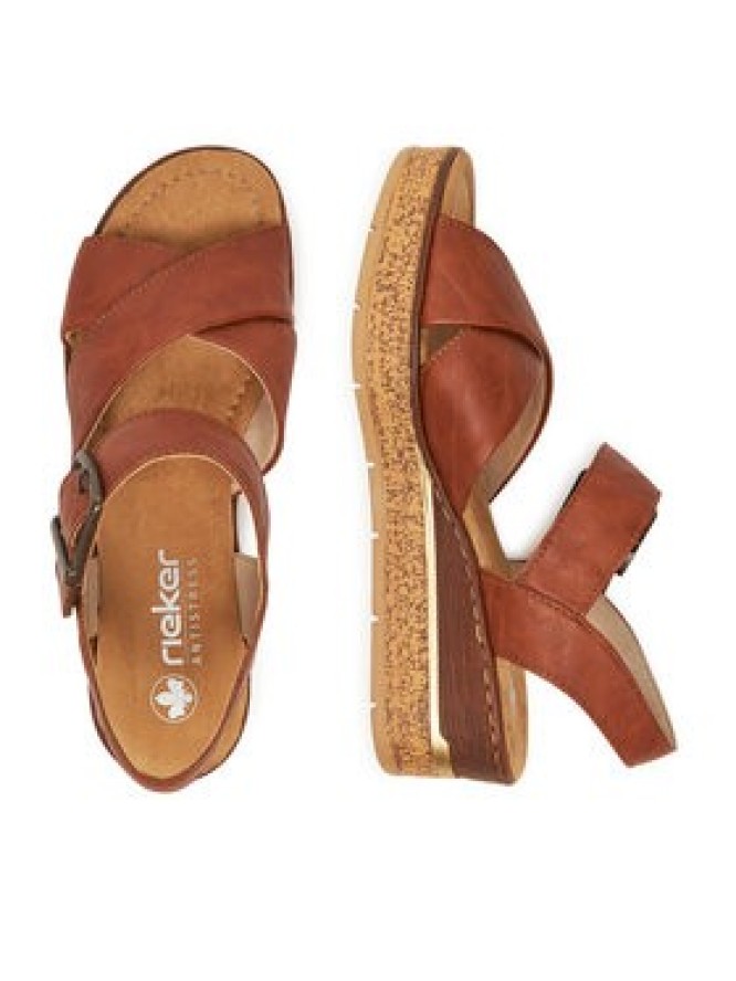 Rieker Sandały 63795-22 Brązowy