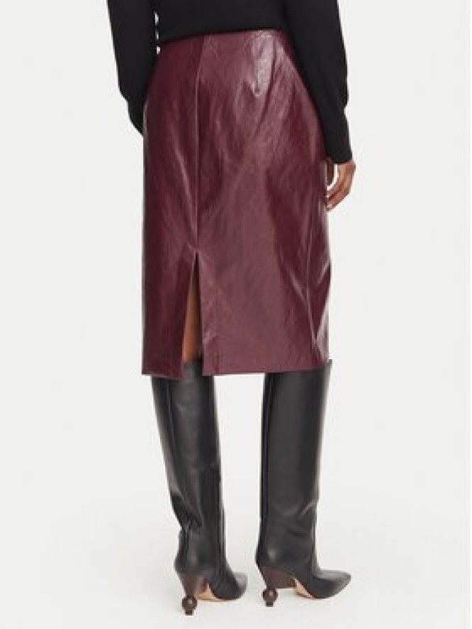 Marella Spódnica z imitacji skóry Biada 2623106071 Bordowy Slim Fit