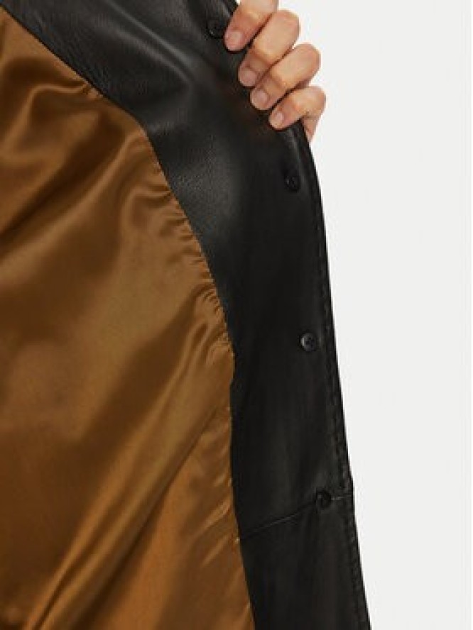 Luisa Spagnoli Kurtka skórzana Superbo 541221 Czarny Loose Fit