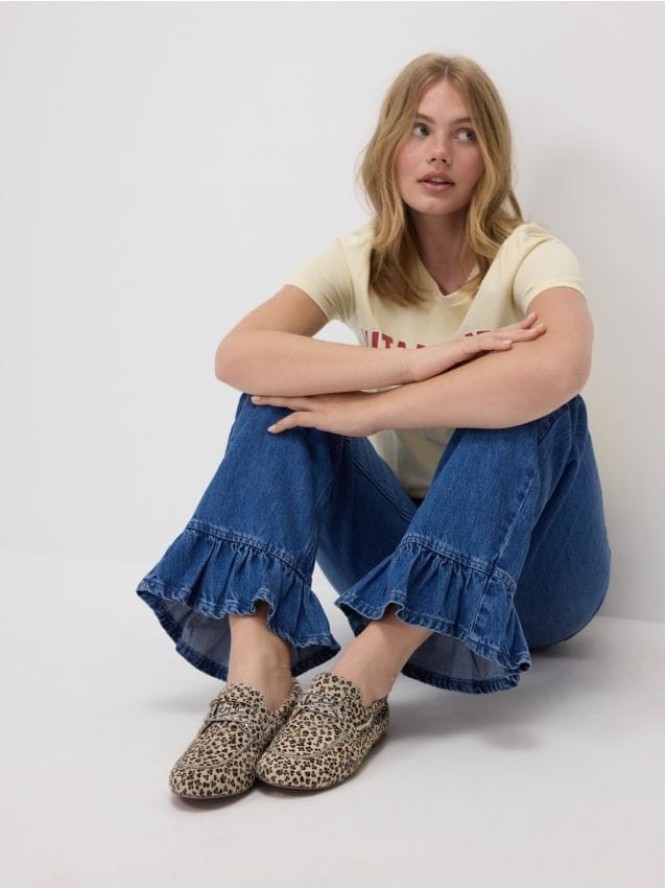 Skórzane loafersy w cętki - wielobarwny