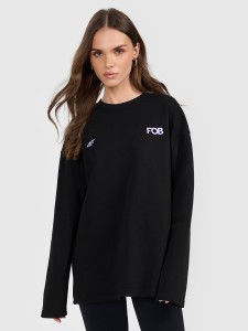 4F Bluza dresowa nierozpinana bez kaptura damska - czarna L