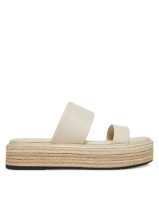 Calvin Klein Espadryle Flatform Wedge Slide - He HW0HW02374 Écru
