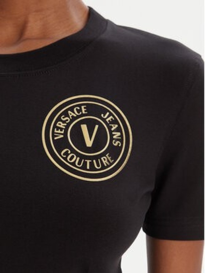 Versace Jeans Couture T-Shirt 79HAHT01 CJ03T Czarny Regular Fit