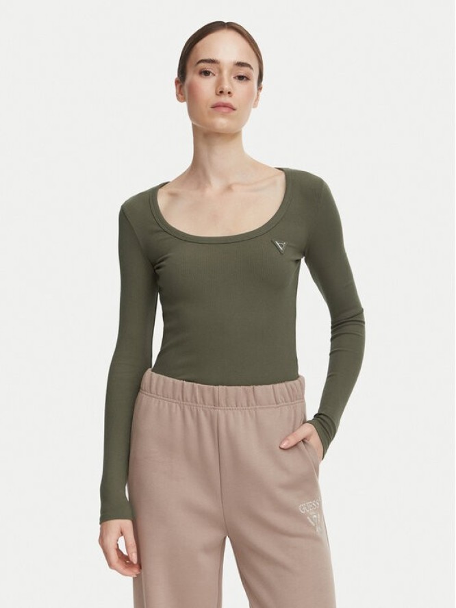 Guess Bluzka V4BP07 K8RT2 Khaki Slim Fit