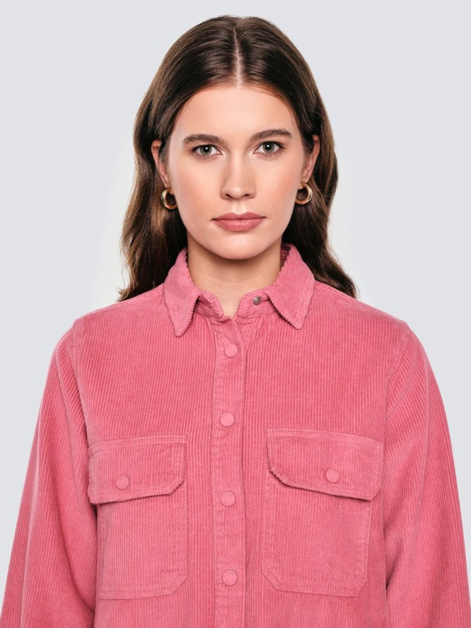 Koszula damska sztruksowa różowa Onino 601