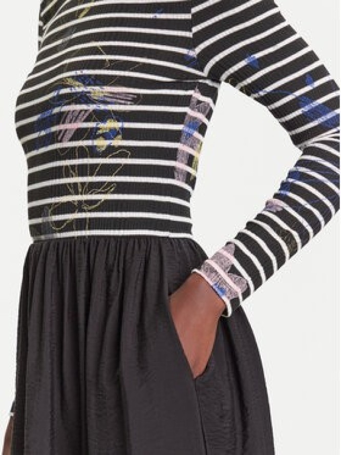 Desigual Sukienka codzienna Raya Hibrida 25WWVW15 Czarny Regular Fit