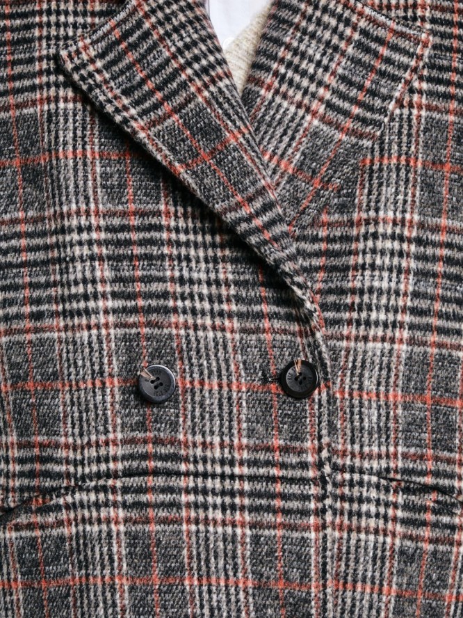 Płaszcz damski z dodatkiem wełny kratę szary Ariela 000