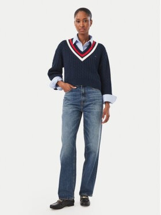 Tommy Jeans Sweter DW0DW23550 Granatowy Regular Fit