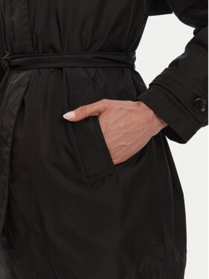 Geox Trencz W5520N T3111 F9000 Czarny Regular Fit