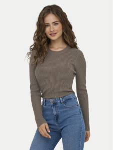 ONLY Sweter Louisa 15344579 Brązowy Slim Fit