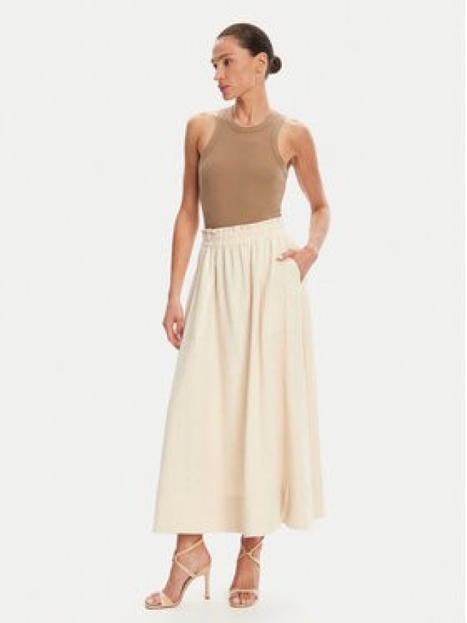YAS Spódnica maxi Flaxy 26036370 Beżowy Regular Fit