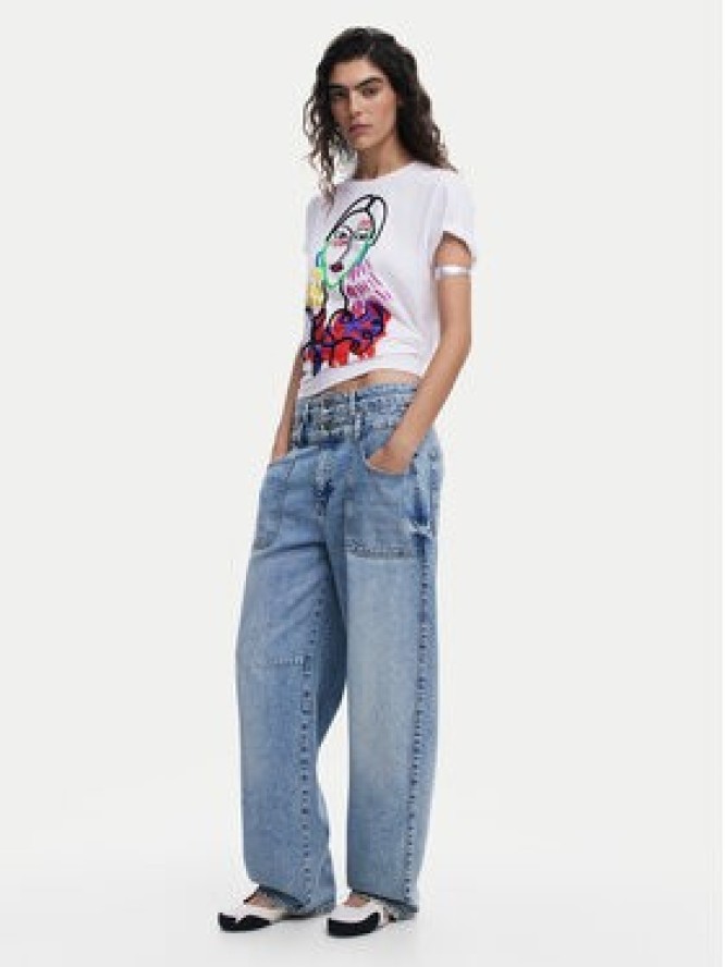 Desigual T-Shirt Misuri 25SWTKA9 Biały Regular Fit