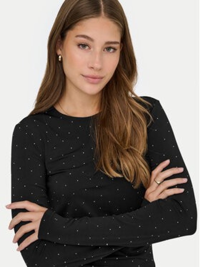ONLY Bluzka Zita 15358986 Czarny Slim Fit