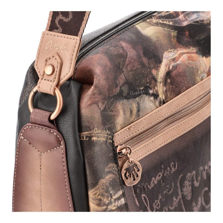 Brązowa Torebka Anekke Modna Listonoszka Damska