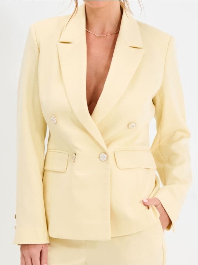 Żakiet z ozdobnymi guzikami - żółty