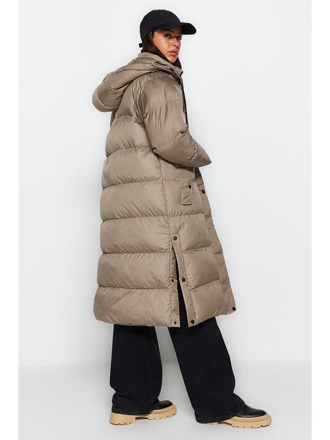trendyol Płaszcz zimowy w kolorze szarobrązowym rozmiar: S