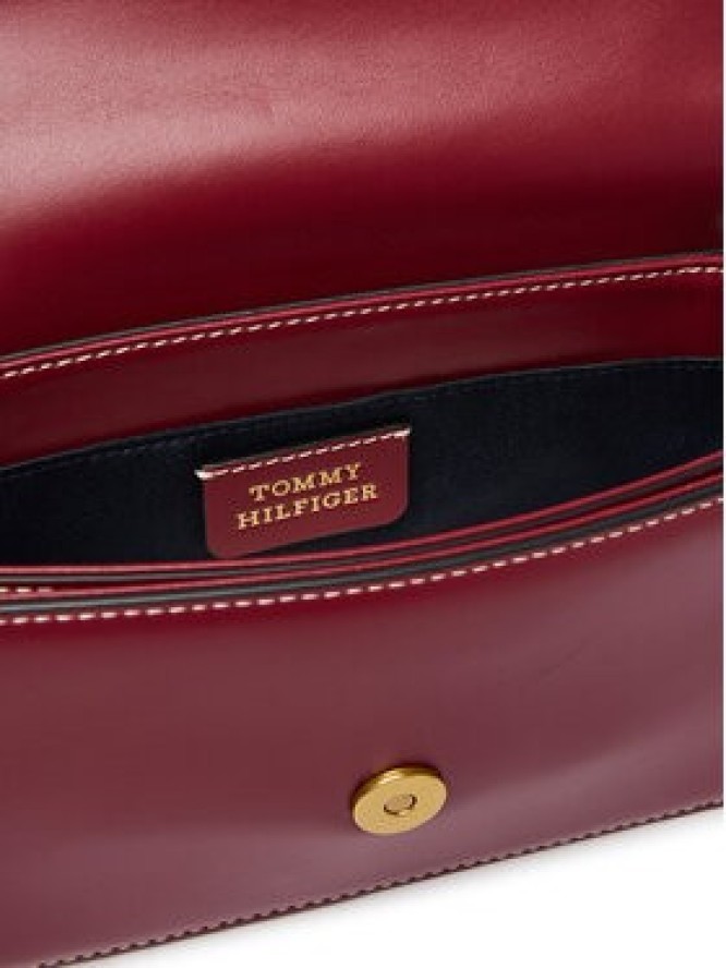 Tommy Hilfiger Torebka Th Script Flap Crossover AW0AW18399 Bordowy