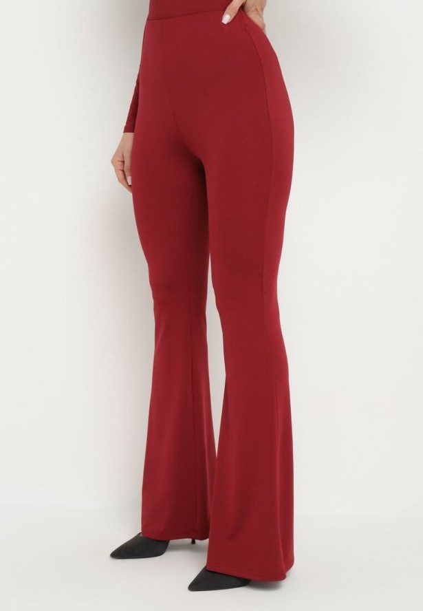 Bordowe Spodnie Dzwony Efrariel