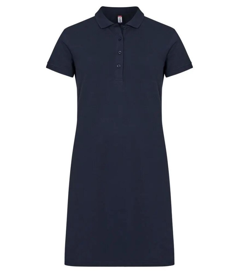 clique Sukienka polo Marietta 100% bawełna – Dark Navy, prosty krój
