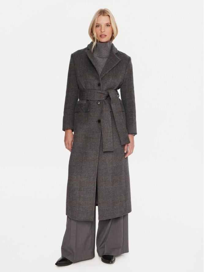 Marella Płaszcz wełniany Giostro 2523016162 Szary Regular Fit