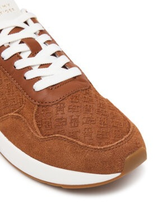 Tommy Hilfiger Sneakersy Th Runner Suede Monogram FW0FW09620 Brązowy