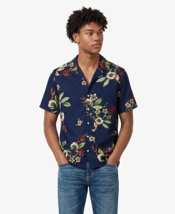 superdry Koszula w krótkim rękawie z nadrukiem hawajskim – Cabana Navy