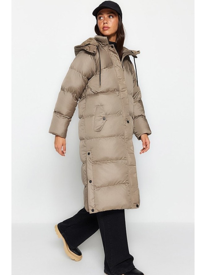 trendyol Płaszcz zimowy w kolorze szarobrązowym rozmiar: S